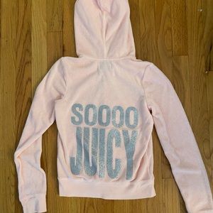 Juicy couture pink terry cloth zip up